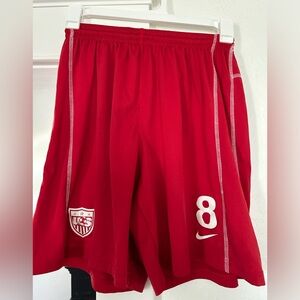 USMNT US Soccer Shorts Nike Medium Retro Logo #8 Red with White trimming
